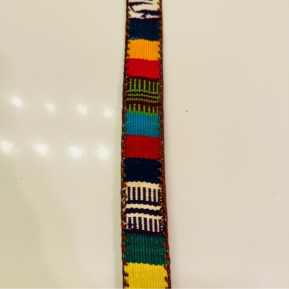 Handmade Multicolored Woven Leather Belt 32 - Picture 8 of 8